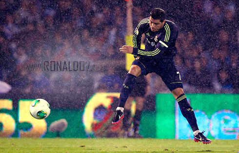 Cristiano Ronaldo playing for Real Madrid in the rain, 2012-2013